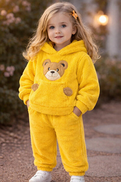 Bebelul Set pufos hanorac si pantaloni Welsoft - Yellow