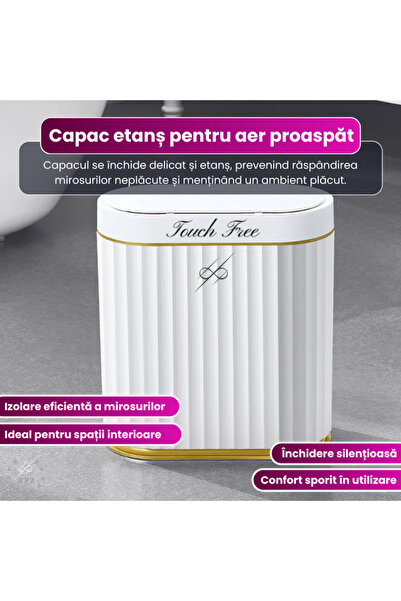 RAPAZ TREND RPZ Cos de gunoi cu senzor de miscare,7 litri, anti-miros/inchidere silentioasa,IPX5