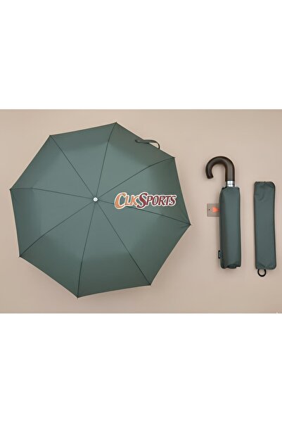 parachase Ahşap Baston Saplı Tam Otomatik Bej Şemsiye - Kılıflı