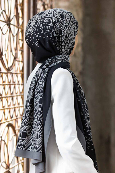 Vissona ΠΟΛΥΤΕΛΕΣ ΜΕΤΑΞΟΥ ΜΕΤΑΞΙΣ ΜΕ ΓΕΩΜΕΤΡΙΚΟ ΣΧΕΔΙΟ ΜΑΥΡΟ - ΓΚΡΙ ΧΡΩΜΑ 75Χ...