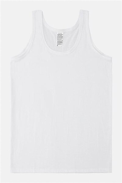 SÜVARİ Beyaz Regular Düz Atlet