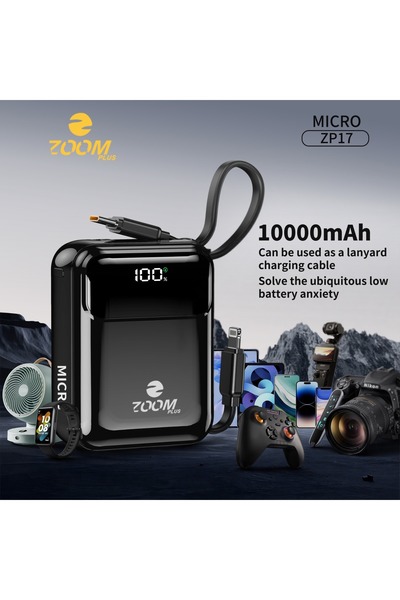 Zoom Plus بنك الطاقة MICRO ZP17 بسعة 10000 مللي أمبير