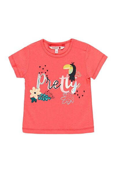 Boboli Girl's Toucan Printed Short Sleeve T-Shirt Red