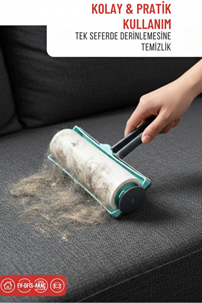 CALVERA 60 Yaprak Large Tüy Toplayıcı Rulo 160 mm - Kedi Köpek Tüyü Ve Toz Temizleyici Yapışkanlı Rulo