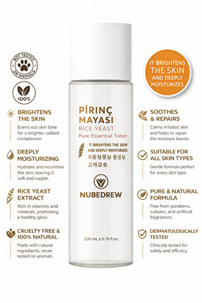 NUBEDREW Pirinç Mayası Tonik 200 ml Aydınlatıcı Beyazlatıcı Leke Karşıtı Neml...