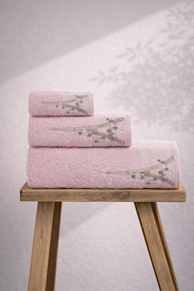 gelin house collection طقم مناشف إيفيل مكون من 3 قطع، 100% قطن، طقم حمام تركي...