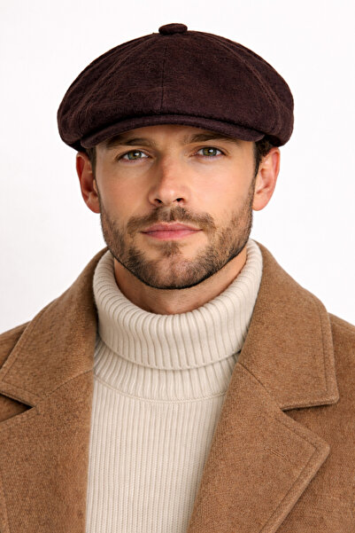 HatClub Exclusive Brown Men's Wool Cap Hat Classic Newsboy Style, Comfortable...