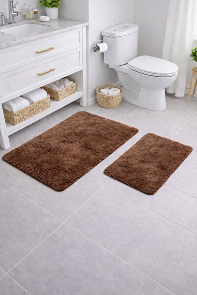 EYPRICH Kuzu Post Plush Suede Bath Mat Set - Soft Silky Textured