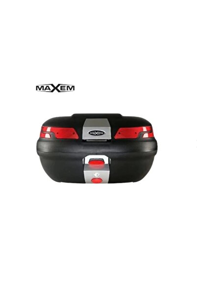 Maxem Sl-45 Motosiklet Arka Çanta Topcase Siyah Kırmızı Camlı Full