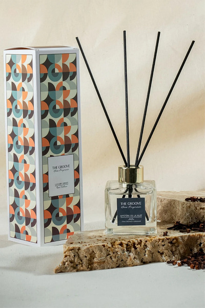 THE GROOVE Sandal 100 ml Kare Çubuklu Oda Kokusu Parfümü Şeffaf Mystère De La...