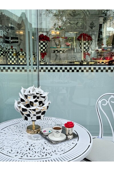 Maison Avf Mackenzie Dama Gold Desenli Eva Gül Tasarım Kablosuz Masa Lambası ...