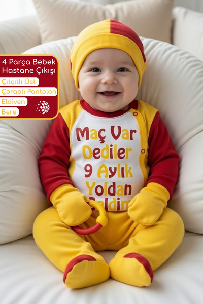 bebegen Yenidoğan Bebek Hastane Çıkış Kıyafetleri 4'lü Seti - GSTaraftar