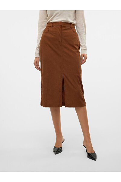 Vero Moda Rock VMVILJA Hohe Taille Cord Midirock