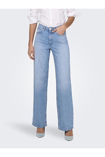 ONLY Jeans mit weitem Bein ONLJUICY Hohe Taille Weiter Beinschnitt Jeans
