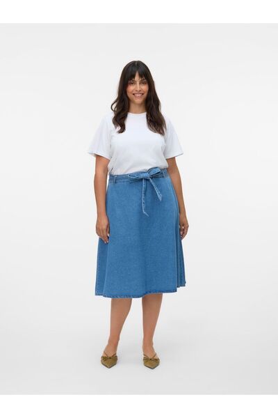 Veromoda Curve Jeansrock VMCJOLENE Hohe Taille Midirock