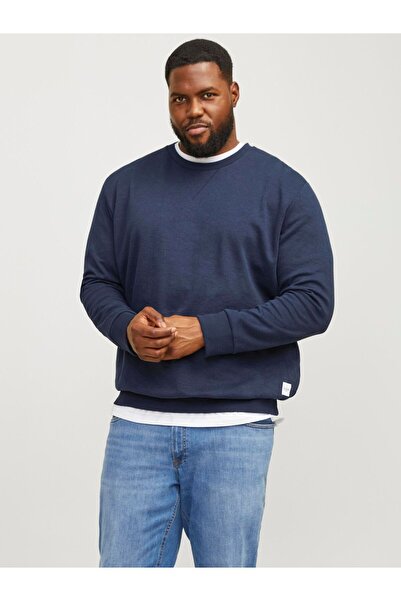 Jack & Jones Plus Sweatshirt Plus Size Einfarbig Sweatshirt