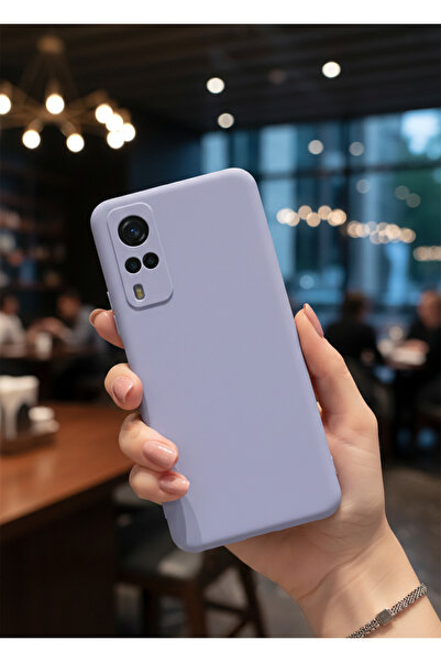 Hatreds Vivo Y53S Uyumlu İçi Kadife Mat Renkli Kamera Korumalı Kılıf - Lila