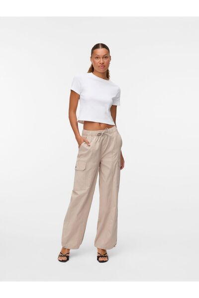 Vero Moda Cargo-Hose VMKARLIE Mittlere Taille Cargohose