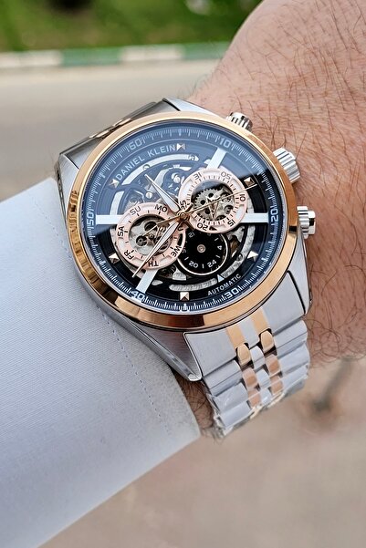 Daniel Klein Rose Grey Color Adjustable Cord Automatic 42 mm Functional Men's...