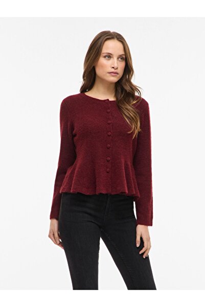 VILA Strickjacke VILUNA Peplum