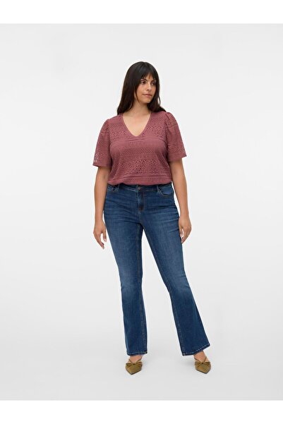 Veromoda Curve Ausgestellt VMCFLASH Mid Rise Ausgestellt Jeans
