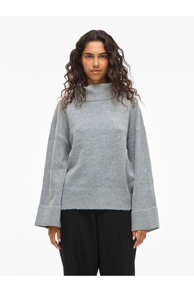 VILA Strickpullover VIROLFIE Rollkragen