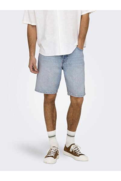 Only & Sons Jeans-Shorts ONSEDGE Mittlere Taille Gerade geschnitten Shorts