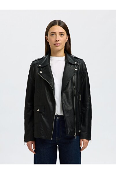 Selected Femme Lederjacke Oversize