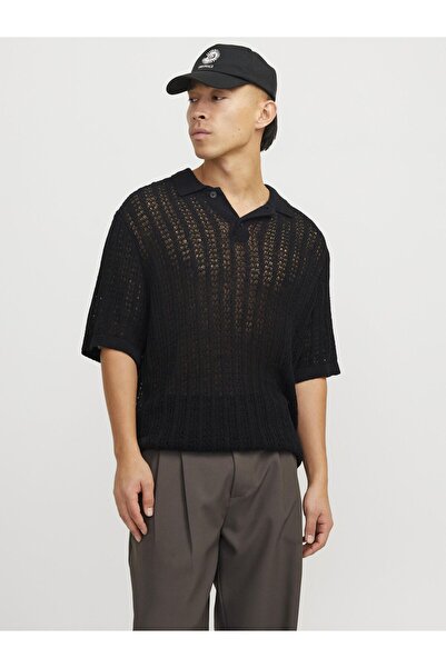 Jack & Jones Pletené polo tričko s proužky