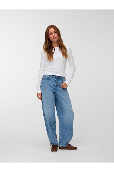 Vero Moda Straight-Fit VMETNA Jeans mit hoher Taille und Barrel-Fit