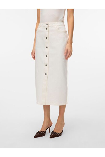 Vero Moda Jeansrock VMWILD Hohe Taille Langer Rock