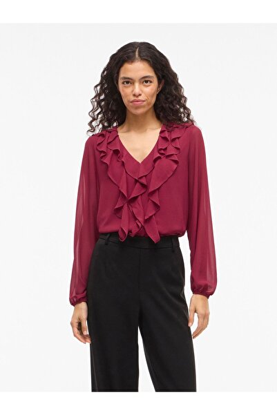 VILA Oberteil mit langen Ärmeln VIANE Gerüschtes