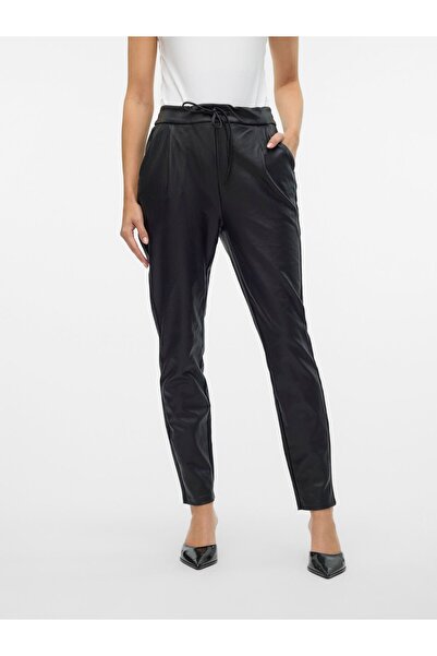 Vero Moda VMEVA Damenhose mit schwarzer Oberfläche und Schnürung 10205737