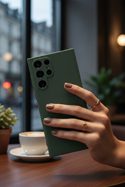 Hatreds Galaxy S22 Ultra Uyumlu İçi Kadife Mat Renkli Kamera Korumalı Kılıf -...