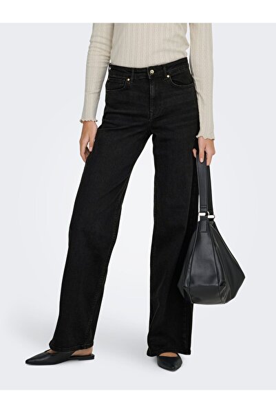 ONLY Jeans mit weitem Bein ONLMADISON Hohe Taille Weiter Beinschnitt Jeans