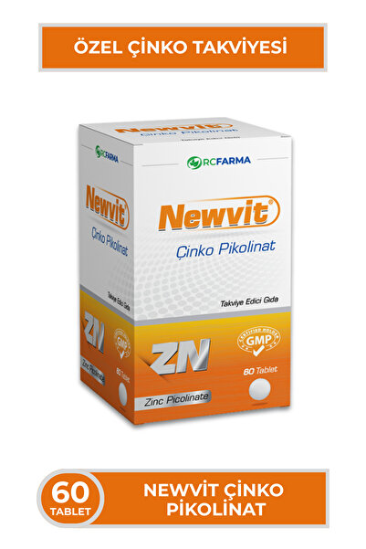 Newvit Çinko Pikolinat 15 mg 60 Tablet | Yüksek Emilime Uygun Pikolinate Form