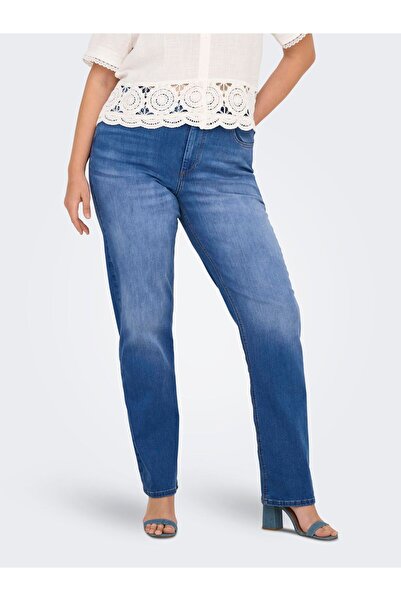 Only Carmakoma Düz kesim kot pantolon CARWILLY Hohe Taille Gerade geschnitten...