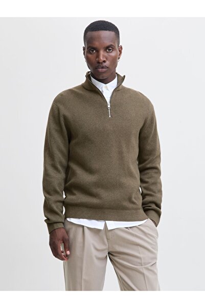 Jack & Jones Premium Strickjacke mit Viertelreißverschluss Einfarbig Strickja...