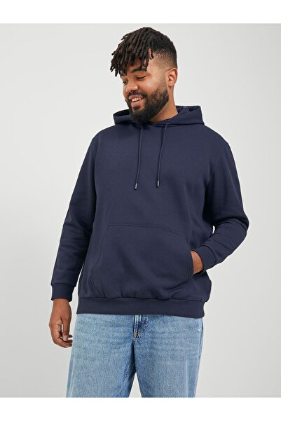 Jack & Jones Plus Kapuzenpullover Plus Size Einfarbig Kapuzenpullover
