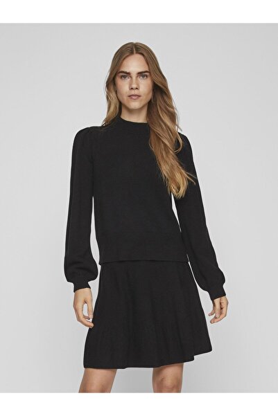 VILA Strickpullover Stehkragen