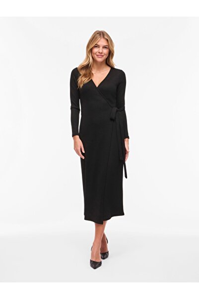 VILA Kleid mit V-Ausschnitt VIRAFFI Midi