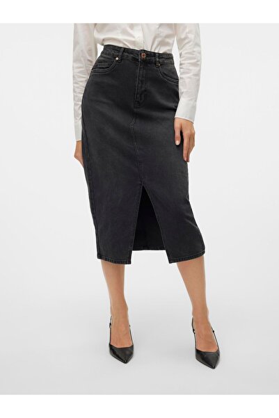 Vero Moda Jeansrock VMVERI Hohe Taille Langer Rock
