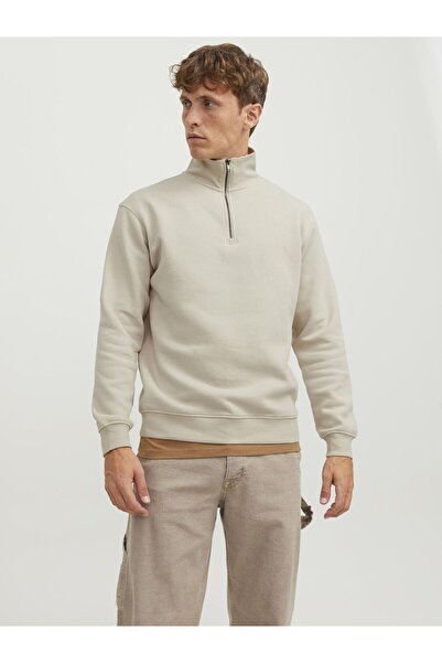 Jack & Jones Sweatshirt mit halbem Reißverschluss Einfarbig Sweatshirt mit ha...