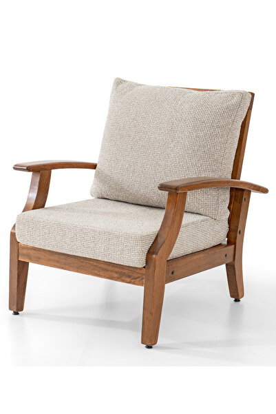 YASÜ Balkon Bahçe Teras Uzanma Koltuğu Ahşap Tekli Berjer Koltuk Kanepe Sanda...