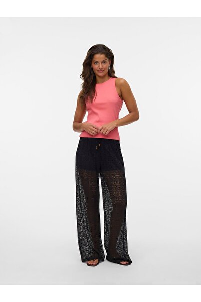 Vero Moda Παντελόνι με φαρδιά γραμμή στο πόδι VMMAYA Παντελόνι μεσαίας μέσης ...