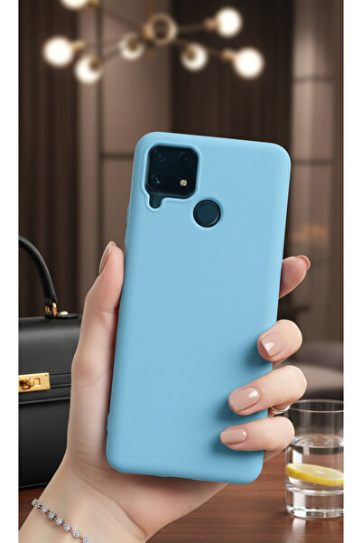 Hatreds Realme C25s Uyumlu İçi Kadife Mat Renkli Kamera Korumalı Kılıf - Mavi