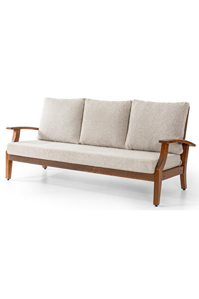 YASÜ Balkon Bahçe Teras Uzanma Koltuğu Ahşap Üçlü Berjer Koltuk Kanepe Sandal...