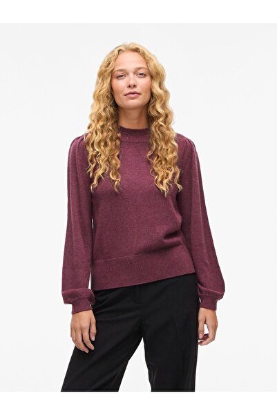 VILA Strickpullover Stehkragen