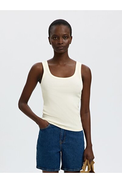 Selected Femme Tank top Ribbed Cotton