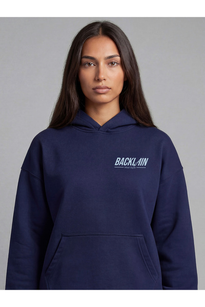 BACKLAİN Mod Style Trendy Back Printed Unisex Hoodie Sweatshirt